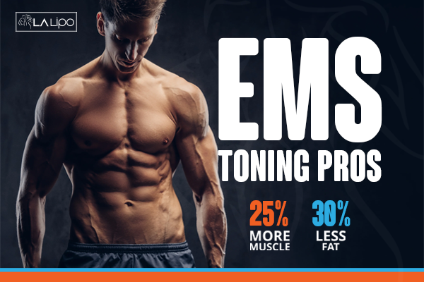 Image of man with sculpted stomach showing the fat loss and muscle gain of LA-EMS Body Sculpting Treatment Ashbourne